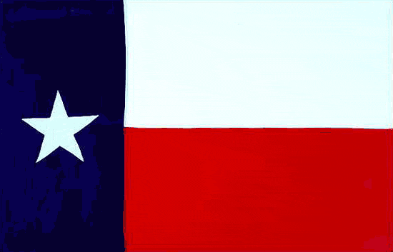 Photo of the Texas flag that once flew over the Republic of Texas