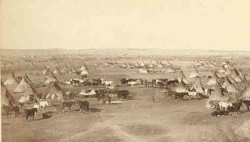 Photo of Comanche Indian Campsite in early day Texas
