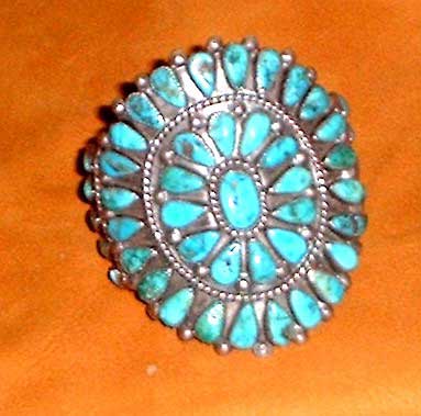 Photo of Navajo Indian Old Pawn Silver and Turquoise bracelet