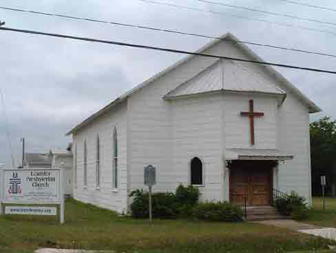  Photo of early day Leander Presbyterian Church in Leander Texas
