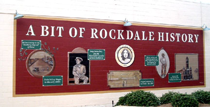 Mural of Rockdale Texas history