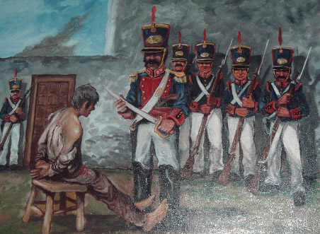 Painting of the death scene of Fannin