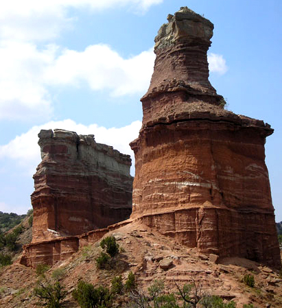 Photo of Lighthouse Formation in Palo Duro Canyon Park south of present day Amarillo Texas